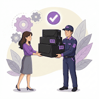 Verpackungskreislauf für wiederverwendbare Versandverpackung